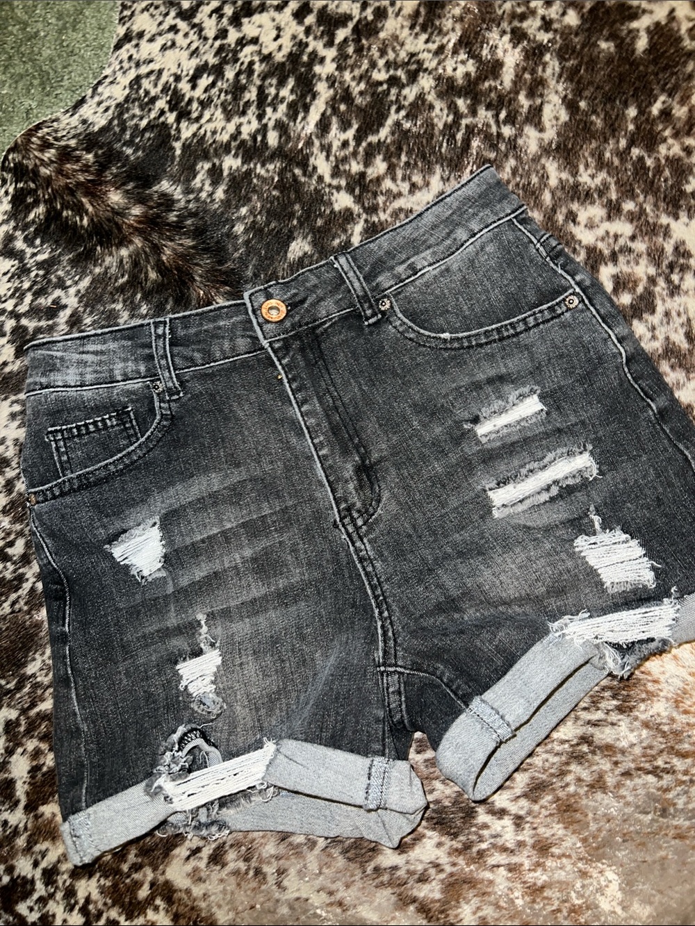Black Jean Shorts